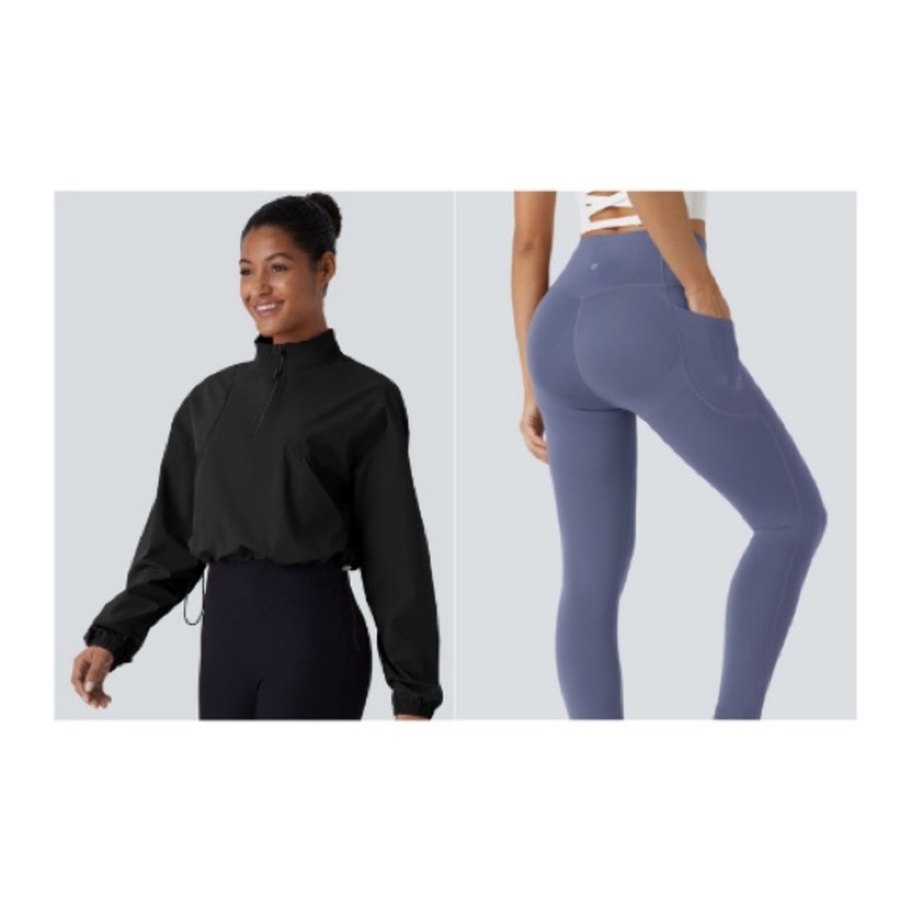 Halara NWT Bundle - Funnel Neck Half-Zip Jacket (M) + UltraSculpt Lift Leggings